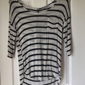 Black and White High-Low Shirt